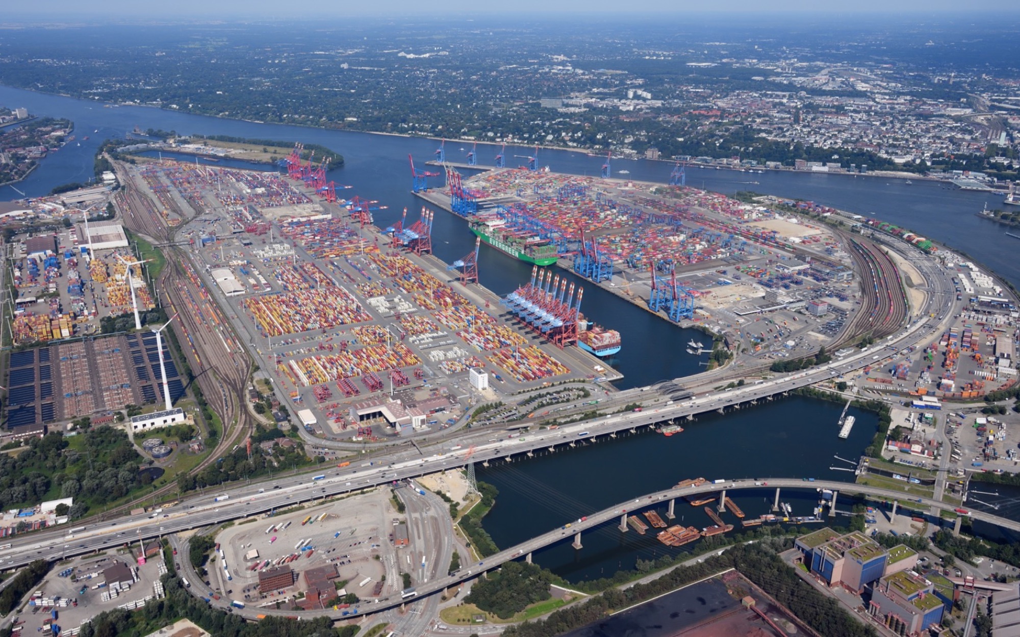 Containerterminals Eurogate und Burchardkai im Hamburger Hafen
